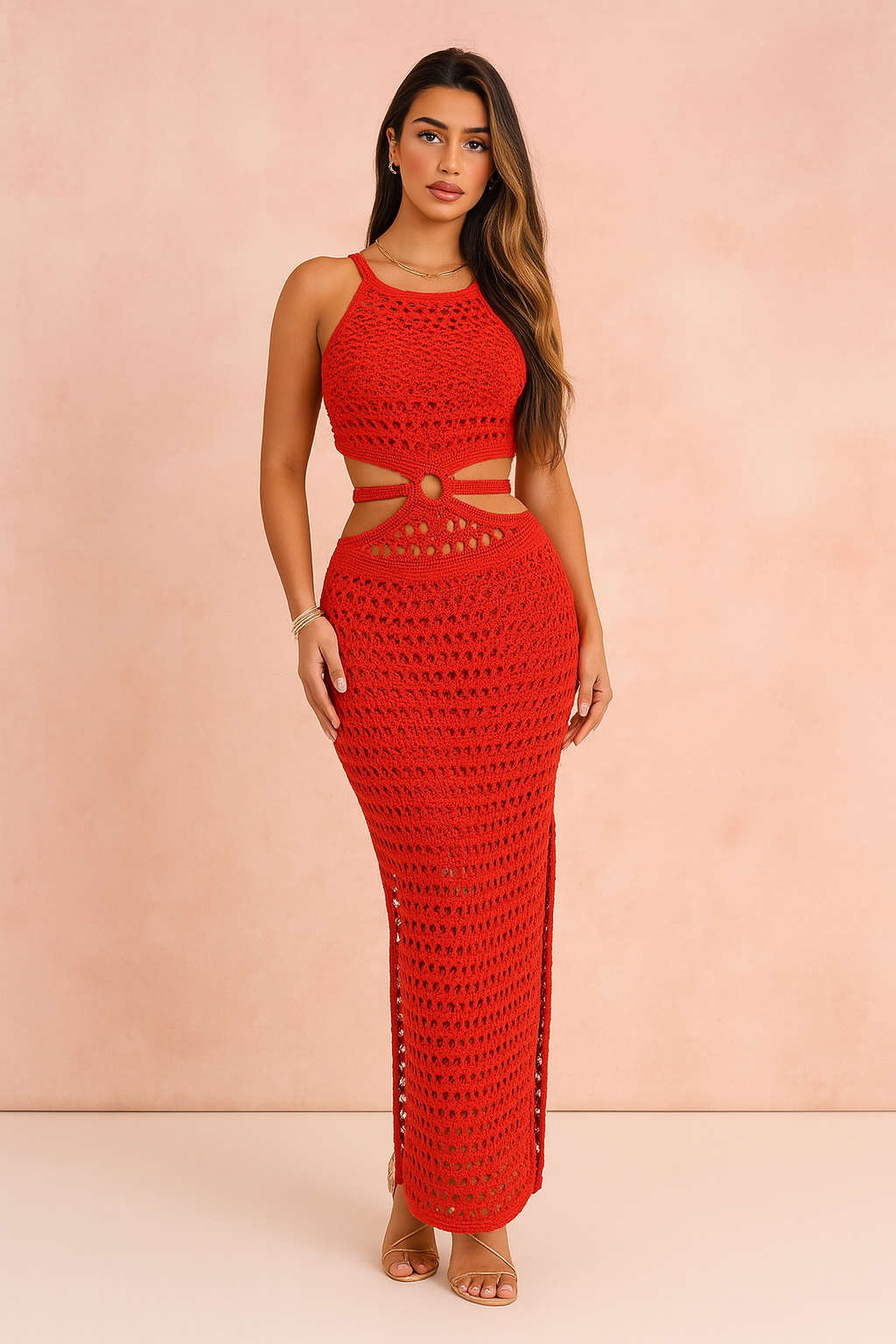 Robe d'Été Aérée Femme Élégante en Maille 2