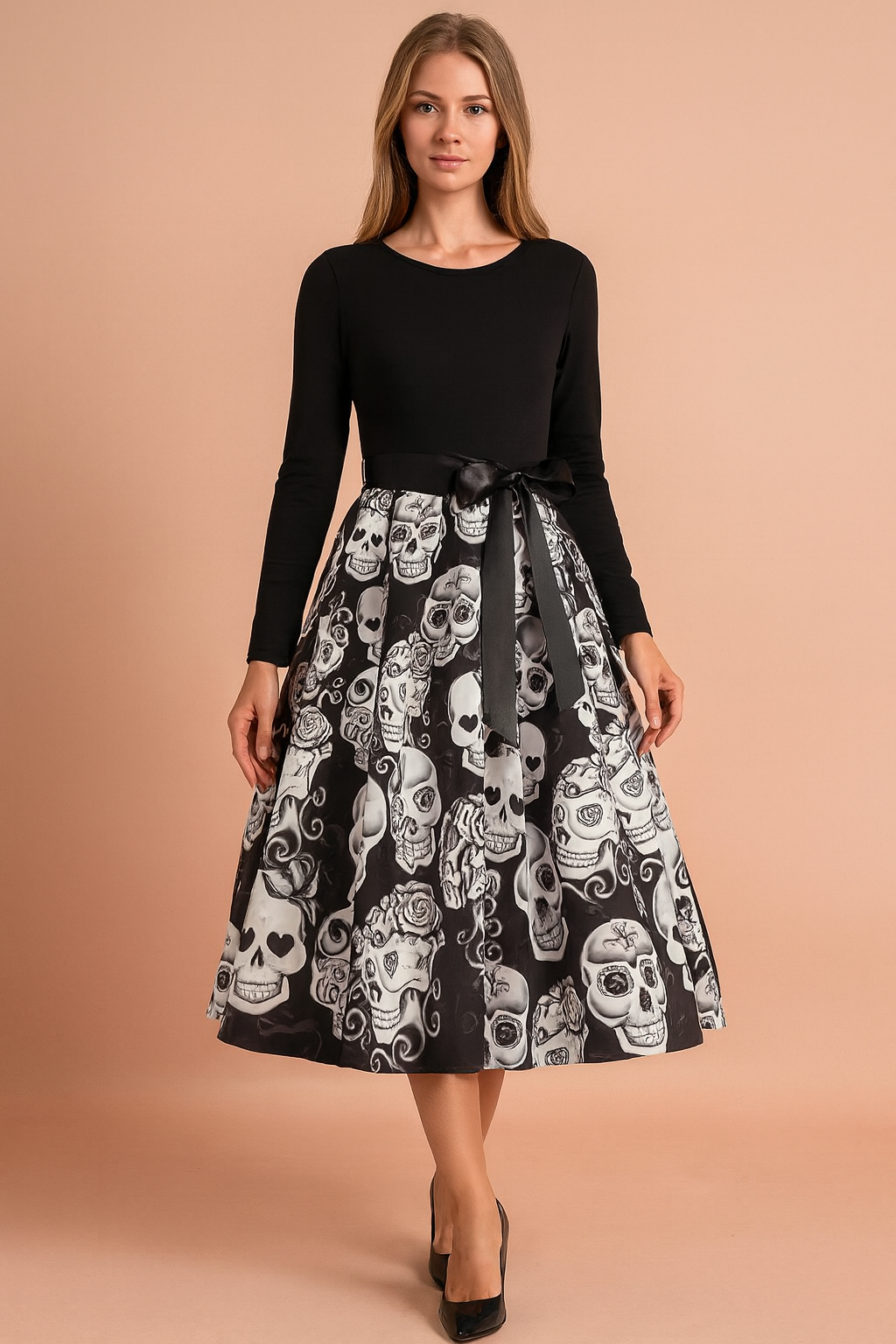 Robe d'Halloween pour femme | Costume de fantôme citrouille rétro 11