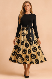 Robe d'Halloween pour femme | Costume de fantôme citrouille rétro 5