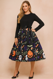 Robe d'Halloween pour femme | Costume de fantôme citrouille rétro 9