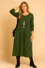 Robe d'Hiver Femme Élégante avec Poches Douillette Polyester 0