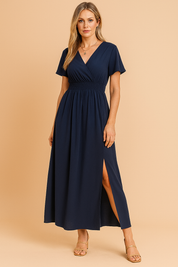 Robe d'été Aérienne Femme Chic V Décolleté Polyester 1