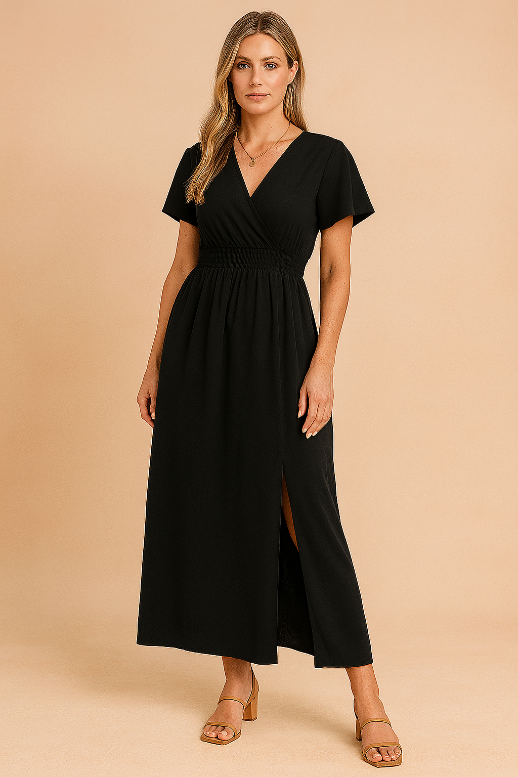 Robe d'été Aérienne Femme Chic V Décolleté Polyester 2