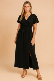 Robe d'été Aérienne Femme Chic V Décolleté Polyester 2