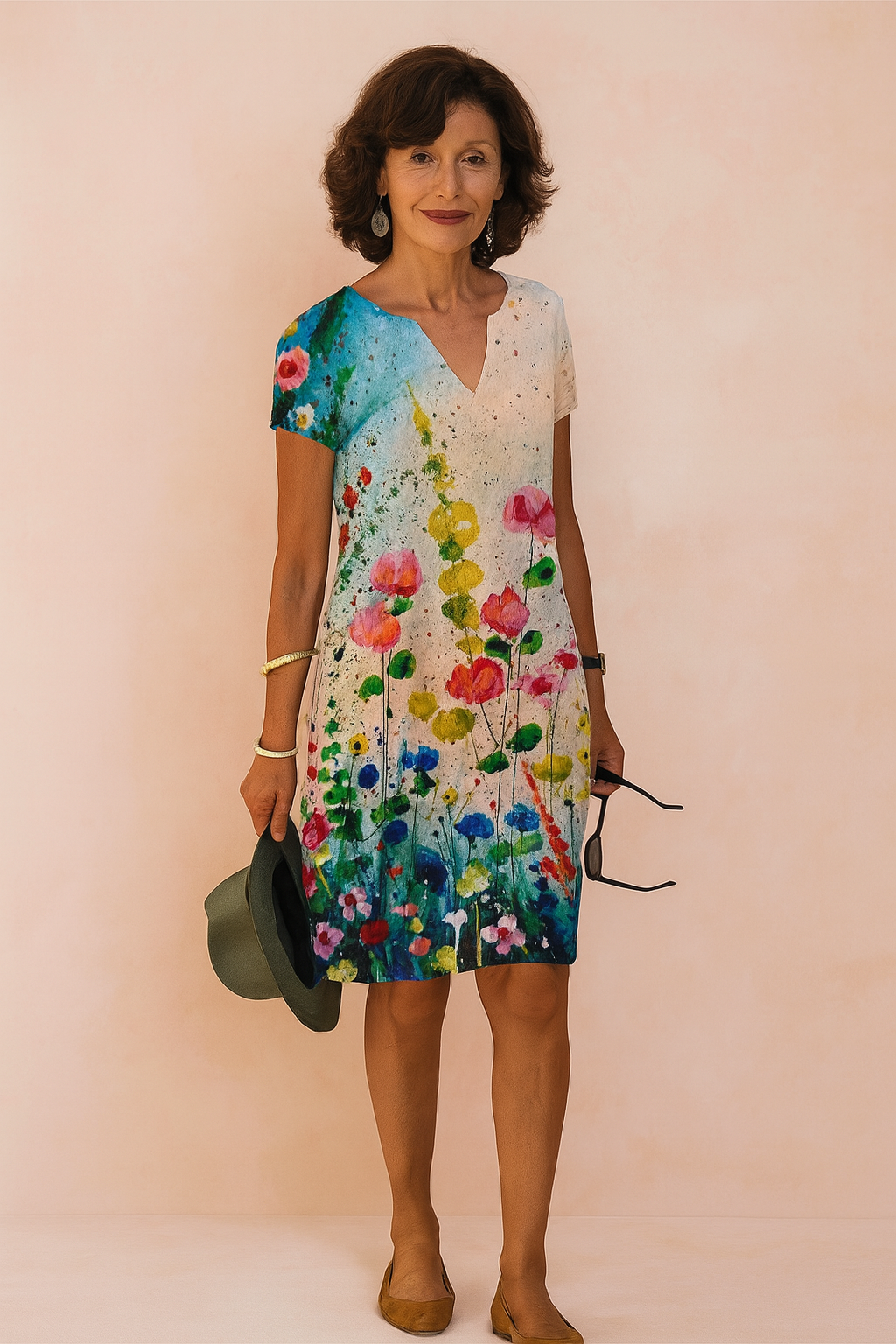 Robe d'été Élégante Femme Décolleté en V Polyester 1