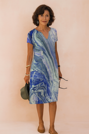 Robe d'été Élégante Femme Décolleté en V Polyester 2