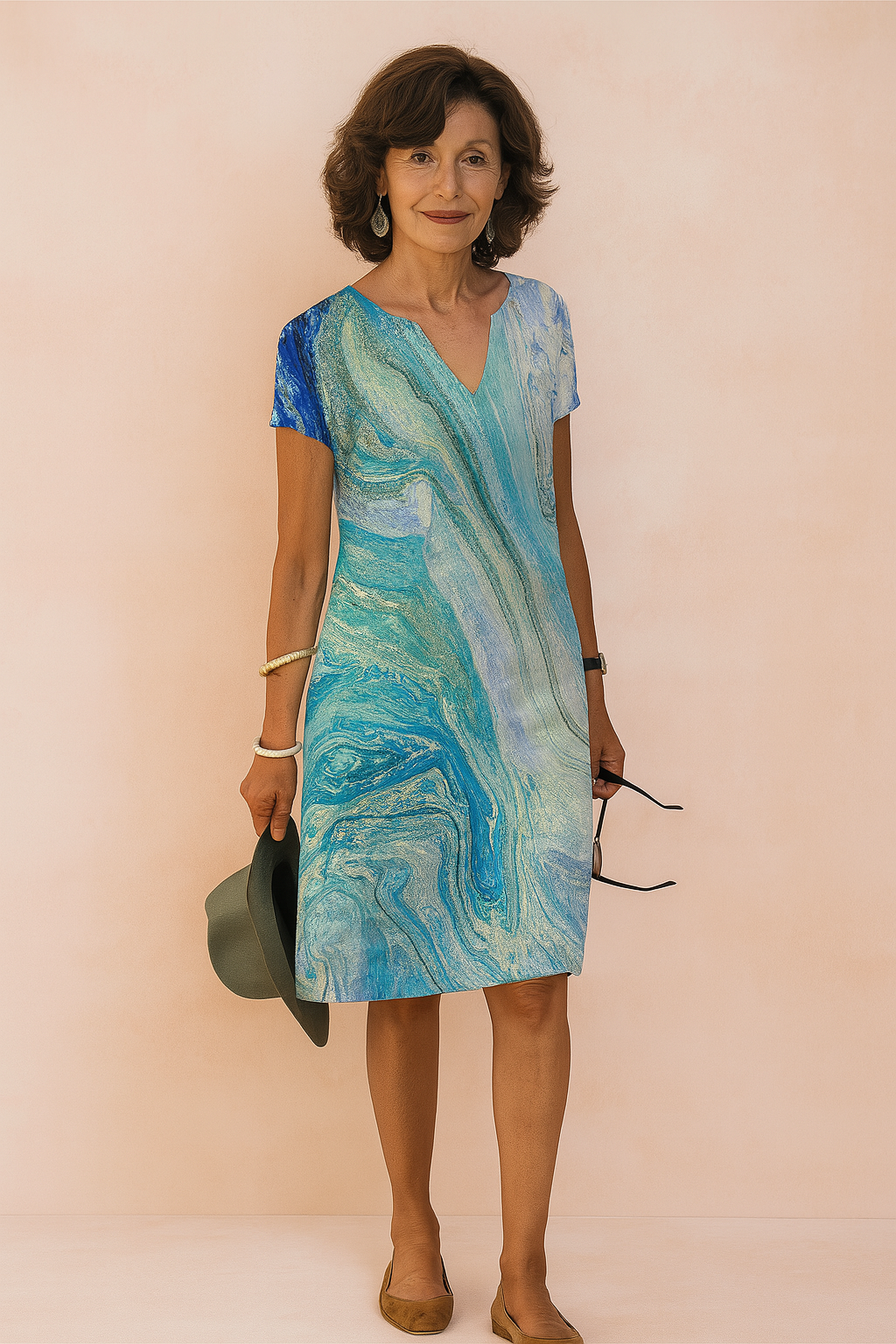 Robe d'été Élégante Femme Décolleté en V Polyester 3