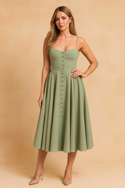 Robe d'été Élégante Mi-Longue Femme Design Corset 0