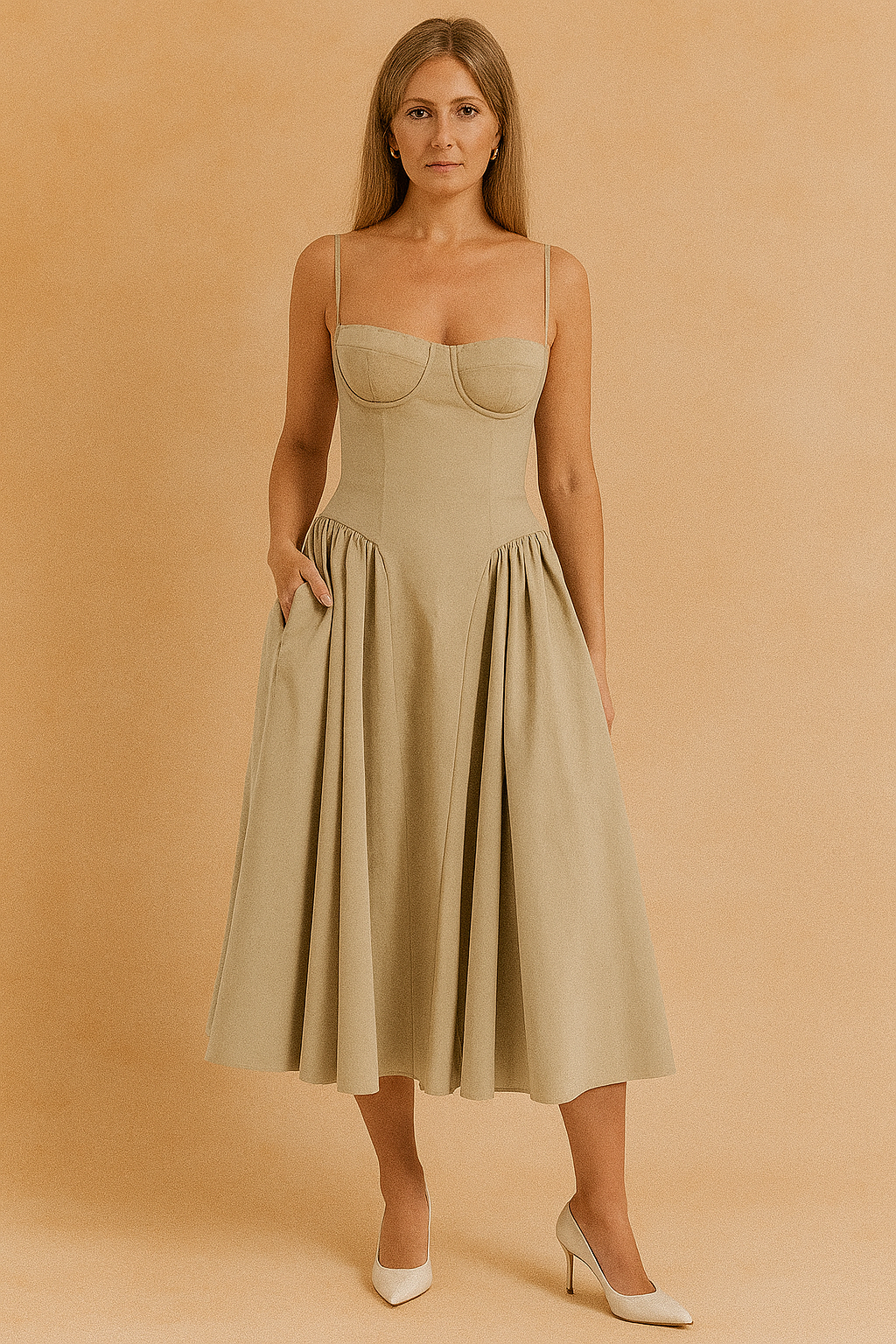 Robe d'été Élégante Mi-Longue Femme Design Corset 10