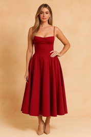 Robe d'été Élégante Mi-Longue Femme Design Corset 2