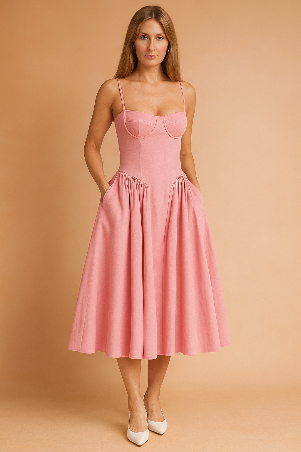 Robe d'été Élégante Mi-Longue Femme Design Corset 6