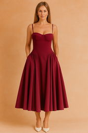 Robe d'été Élégante Mi-Longue Femme Design Corset 8