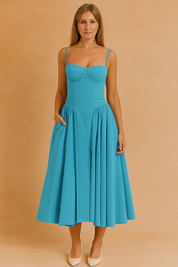 Robe d'été Élégante Mi-Longue Femme Design Corset 9