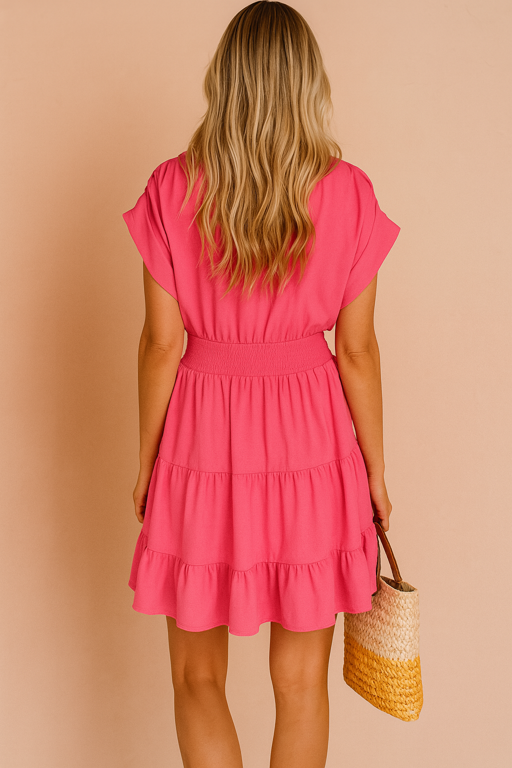 Robe d'été Femme Chic à Manches Froncées en Viscose 1