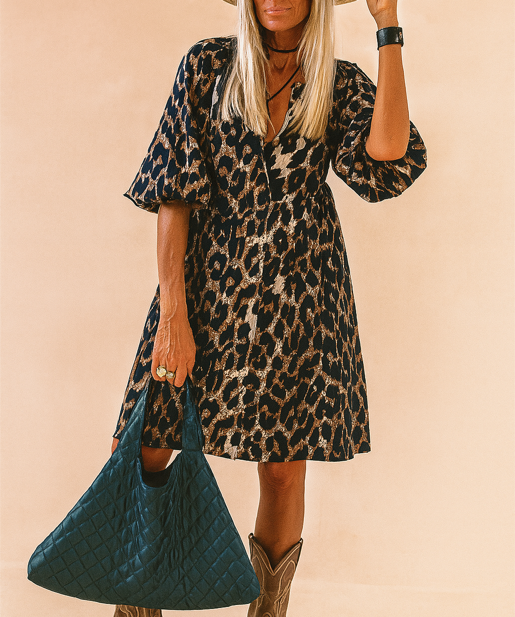 Robe d'été Femme Imprimé Léopard Chic Coton 0