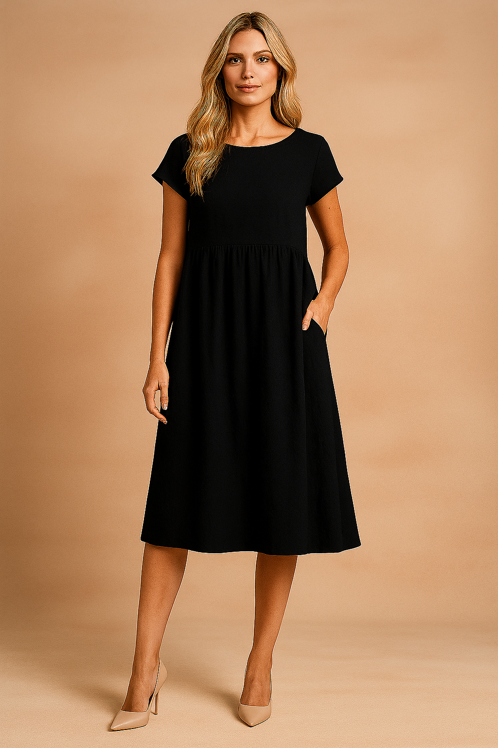 Robe d'été Midi Aérée Femme Confortable en Tissu Léger 3