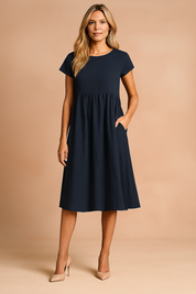 Robe d'été Midi Aérée Femme Confortable en Tissu Léger 5