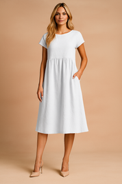 Robe d'été Midi Aérée Femme Confortable en Tissu Léger 6
