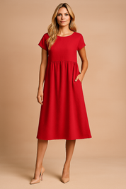 Robe d'été Midi Aérée Femme Confortable en Tissu Léger 7