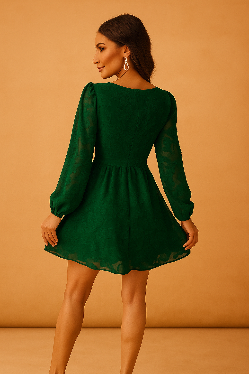 Robe d'été élégante pour femmes en satin avec manches bouffantes 2