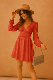 Robe d'été élégante pour femmes en satin avec manches bouffantes 5