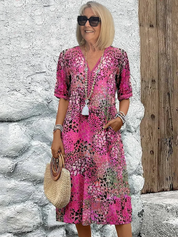 Robe femme douce à col en V | Midi 2