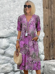 Robe femme douce à col en V | Midi 3