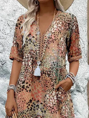 Robe femme douce à col en V | Midi 5