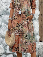 Robe femme douce à col en V | Midi 6