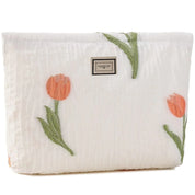 Nataly | Sac de maquillage en toile matelassée à motif tulipe