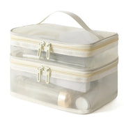 Lakelyn | Trousse de maquillage de voyage en maille large à double couche