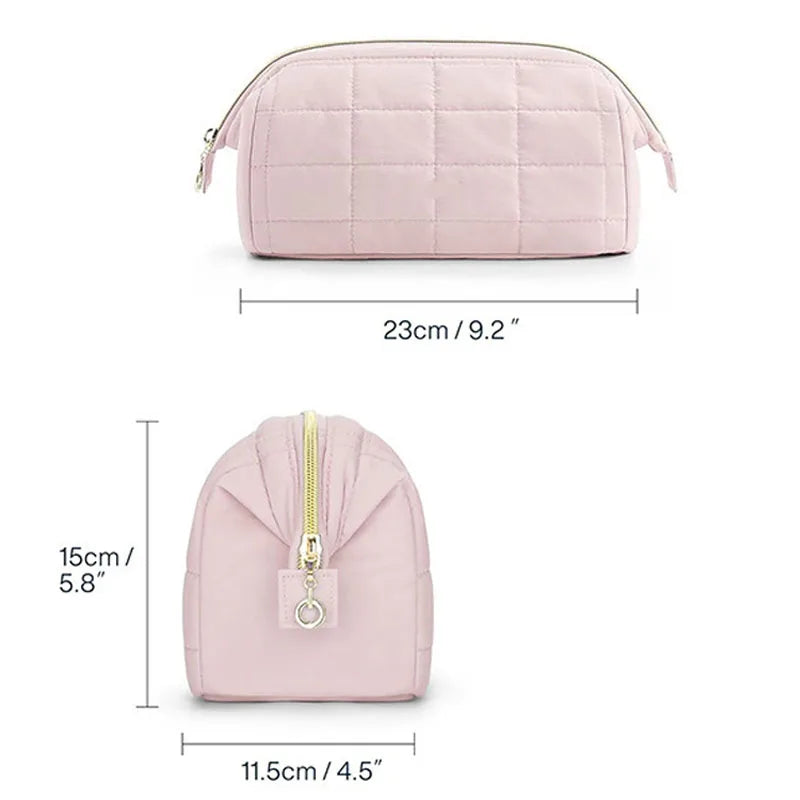 Louise | Elegant and spacious cosmetic pouch in soft quilted fabric