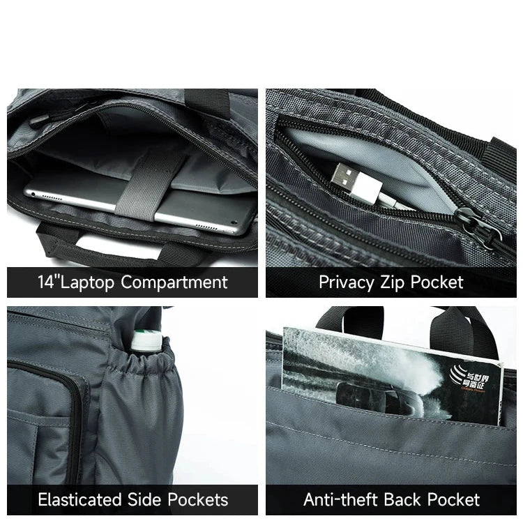 Elmer | Monikäyttöinen, tilava ja tyylikäs monitaskuinen olkalaukku