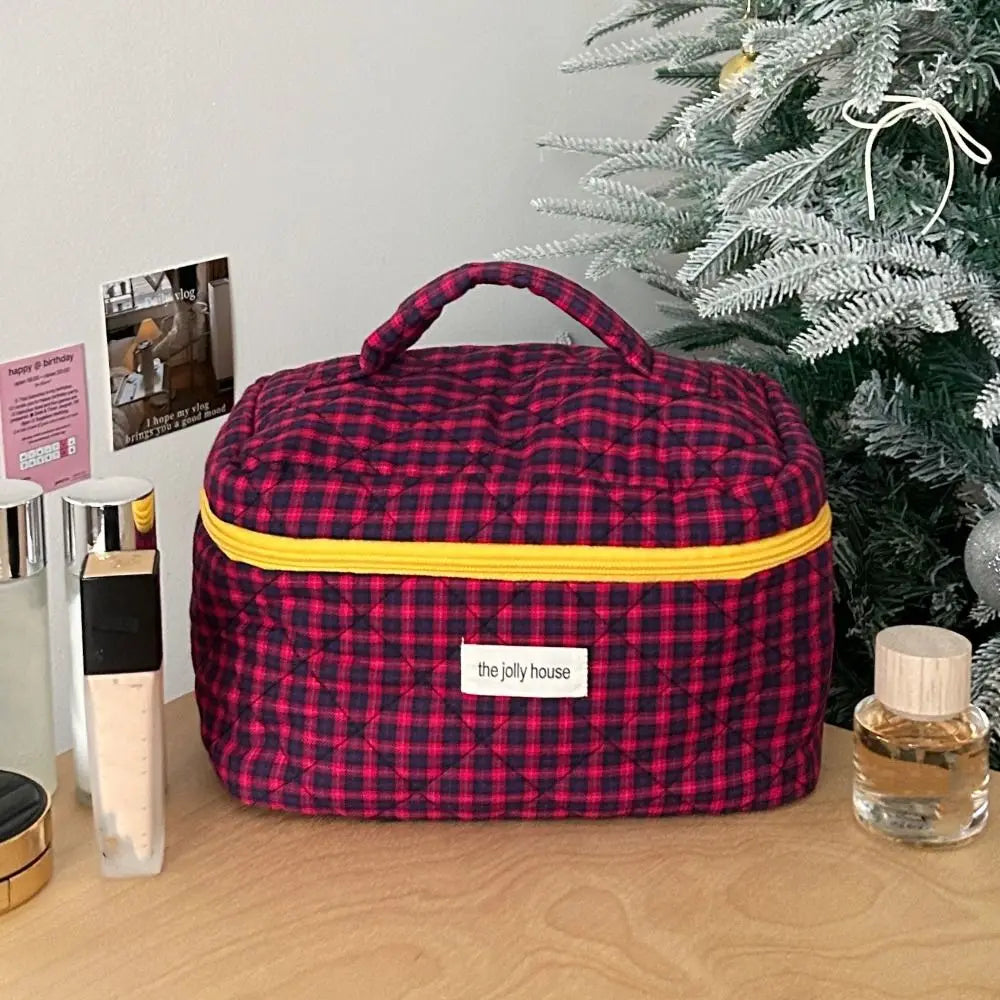 Rosielyn | Trousse de voyage en coton à carreaux
