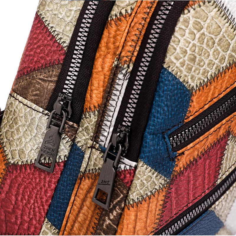 Keily | Women's Shoulder Bag with Embossed Pattern and Colorblock