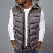 Gilet Premium RAW | Elegant quiltet vest for menn med lærpatch