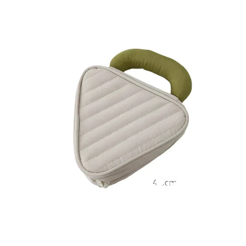 Bailee | Trousse de maquillage en triangle de couleur contrastée