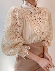 Margarett | Elegant Floral Lace Turtleneck Chemise
