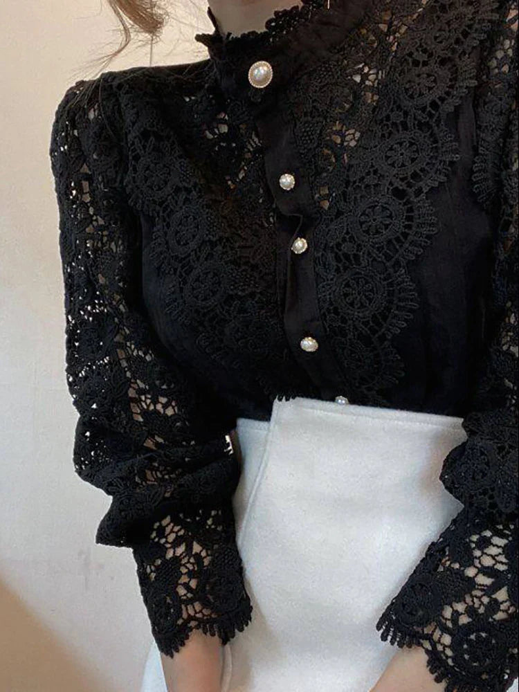 Margarett | Elegant Floral Lace Turtleneck Chemise