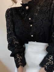 Margarett | Elegant Floral Lace Turtleneck Chemise