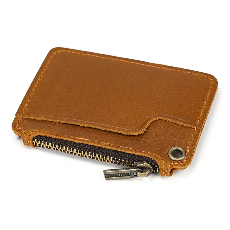 Isaac | Portefeuille de voyage vintage en cuir véritable avec poche à pièces