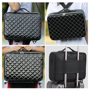 Barbara | Trousse de maquillage de voyage élégante et pratique à motif argyle