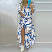 Bohemian maxi beach dress with prints