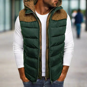 Gilet Premium RAW | Elegant quiltet vest for menn med lærpatch