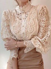 Margarett | Elegant Floral Lace Turtleneck Chemise