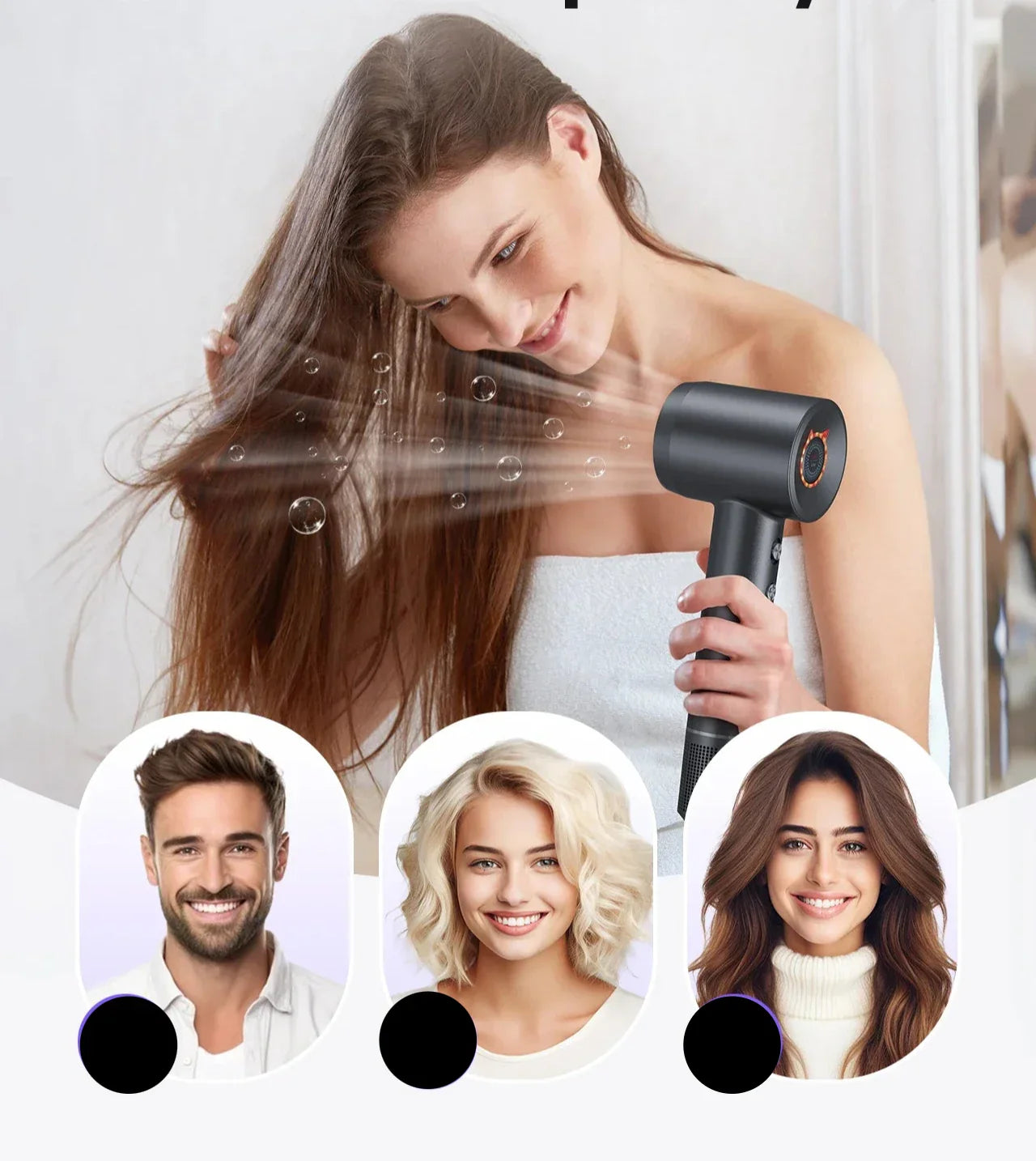 Chloé | Sèche-Cheveux Ionique Rapide – Lissage en Un Instant