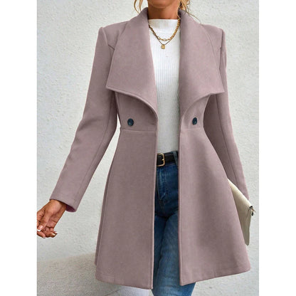 Mia | Manteau Rouge Élégant à Revers