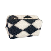 Jazmine | Trousse de Maquillage Douce en Velours à Carreaux