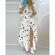 Bohemian maxi beach dress with prints
