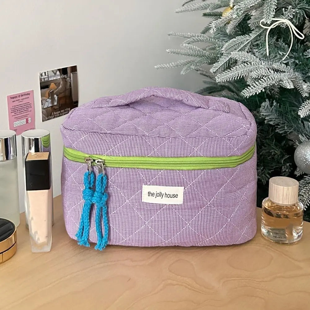 Rosielyn | Trousse de voyage en coton à carreaux